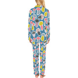 Colorful mushroom design pattern Women's Long Pajama Set