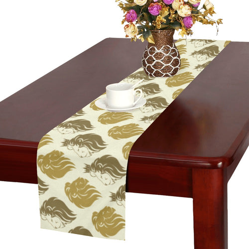 Lion Pattern Print Design 02 Table Runner