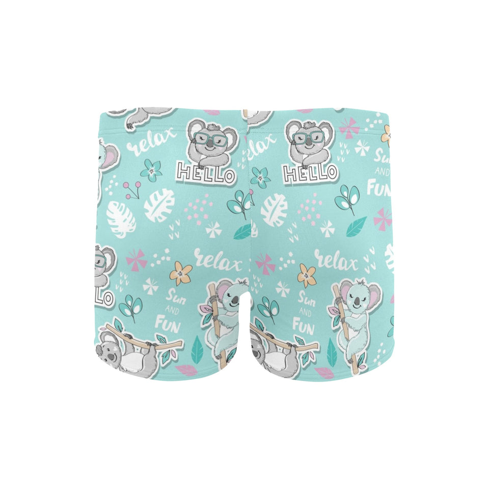 Cute koalas blue background pattern Men's Swimming Trunks