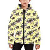 Ostrich Pattern Print Design 04 Kids' Boys' Girls' Padded Hooded Jacket