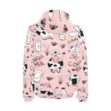 Cows milk product pink background Men's Padded Hooded Jacket