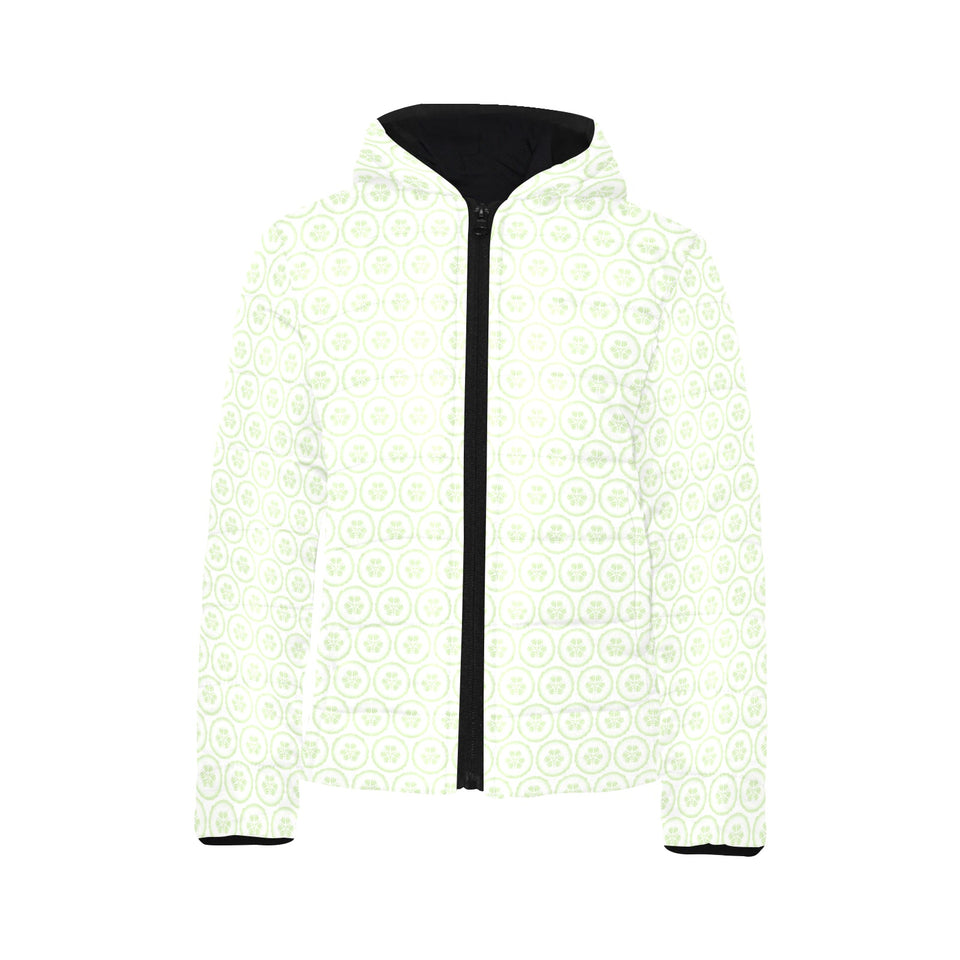 Cucumber pattern background Kids' Boys' Girls' Padded Hooded Jacket