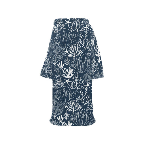 Coral Reef Pattern Print Design 05 Blanket Robe with Sleeves