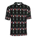 Deer Christmas new year pattern argyle Men's All Over Print Polo Shirt