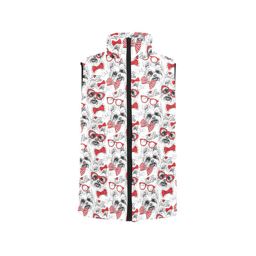 Yorkshire Terrier Pattern Print Design 04 Men's Padded Vest