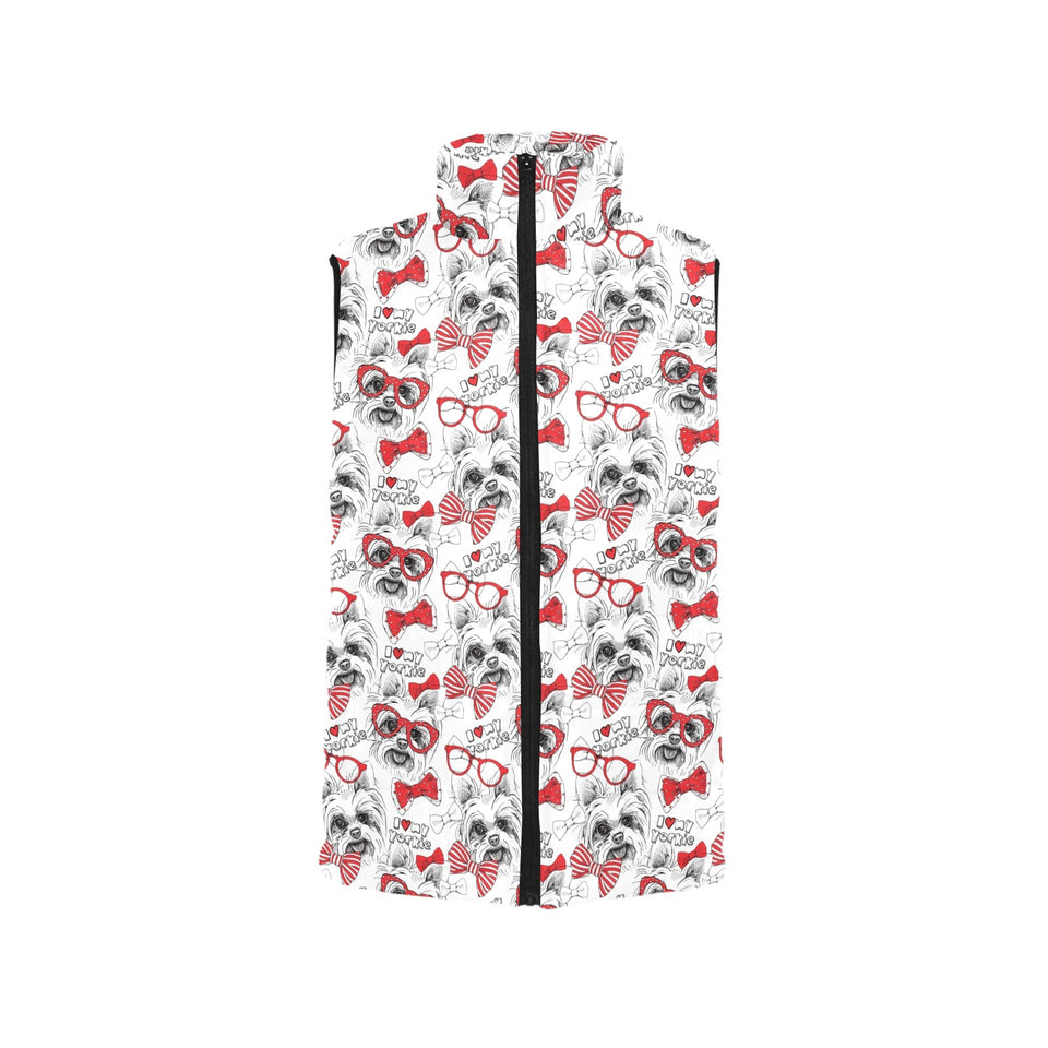 Yorkshire Terrier Pattern Print Design 04 Men's Padded Vest