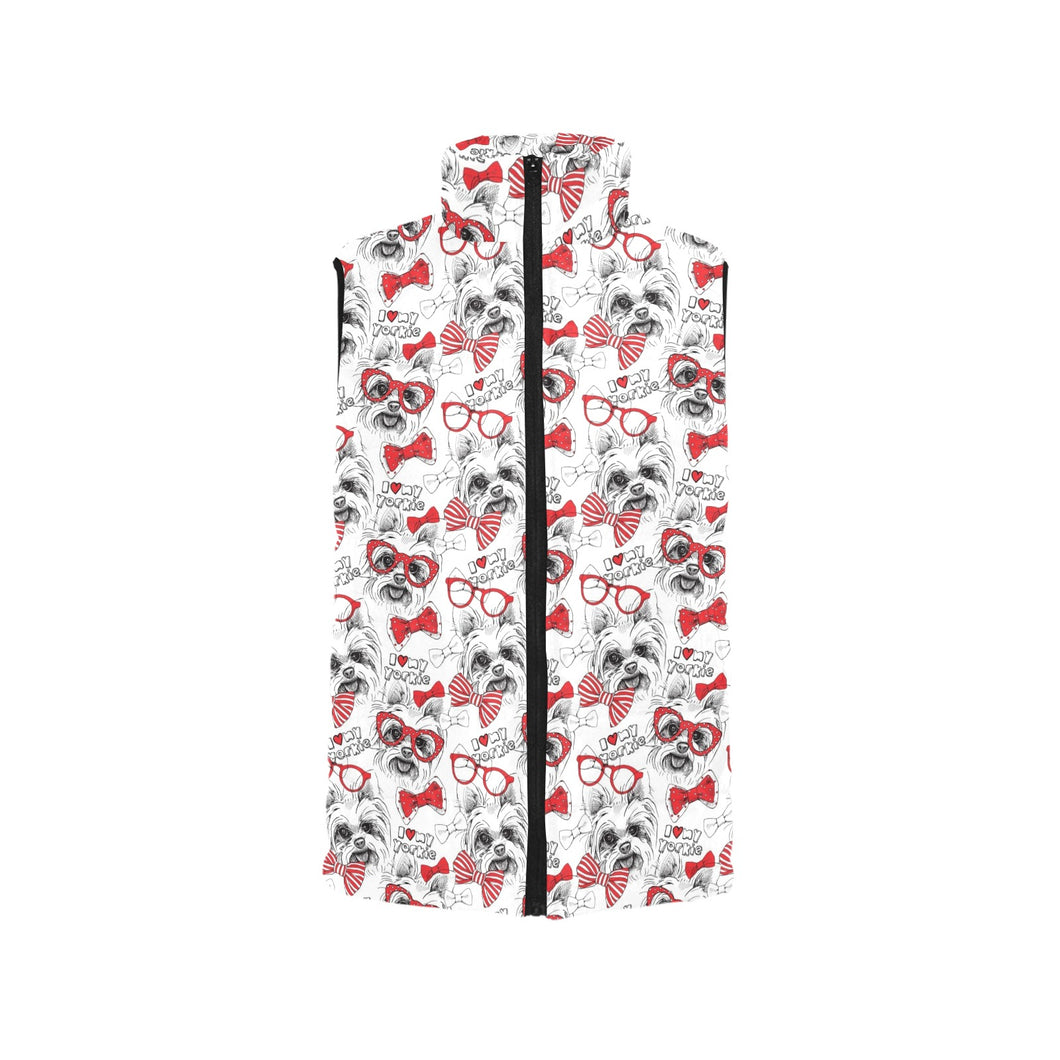 Yorkshire Terrier Pattern Print Design 04 Men's Padded Vest