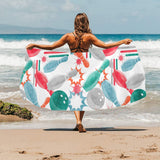 Watercolor bowling pattern Beach Towel