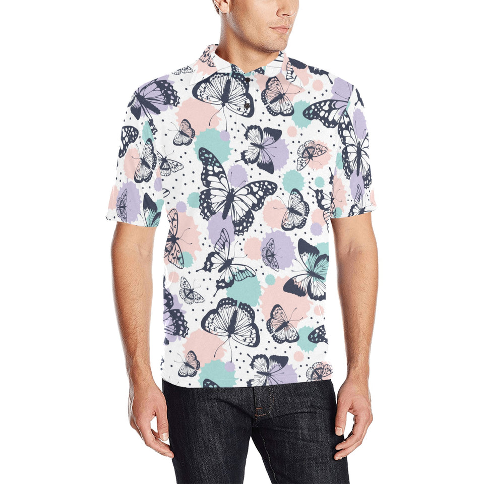 Butterfly pattern Men's All Over Print Polo Shirt