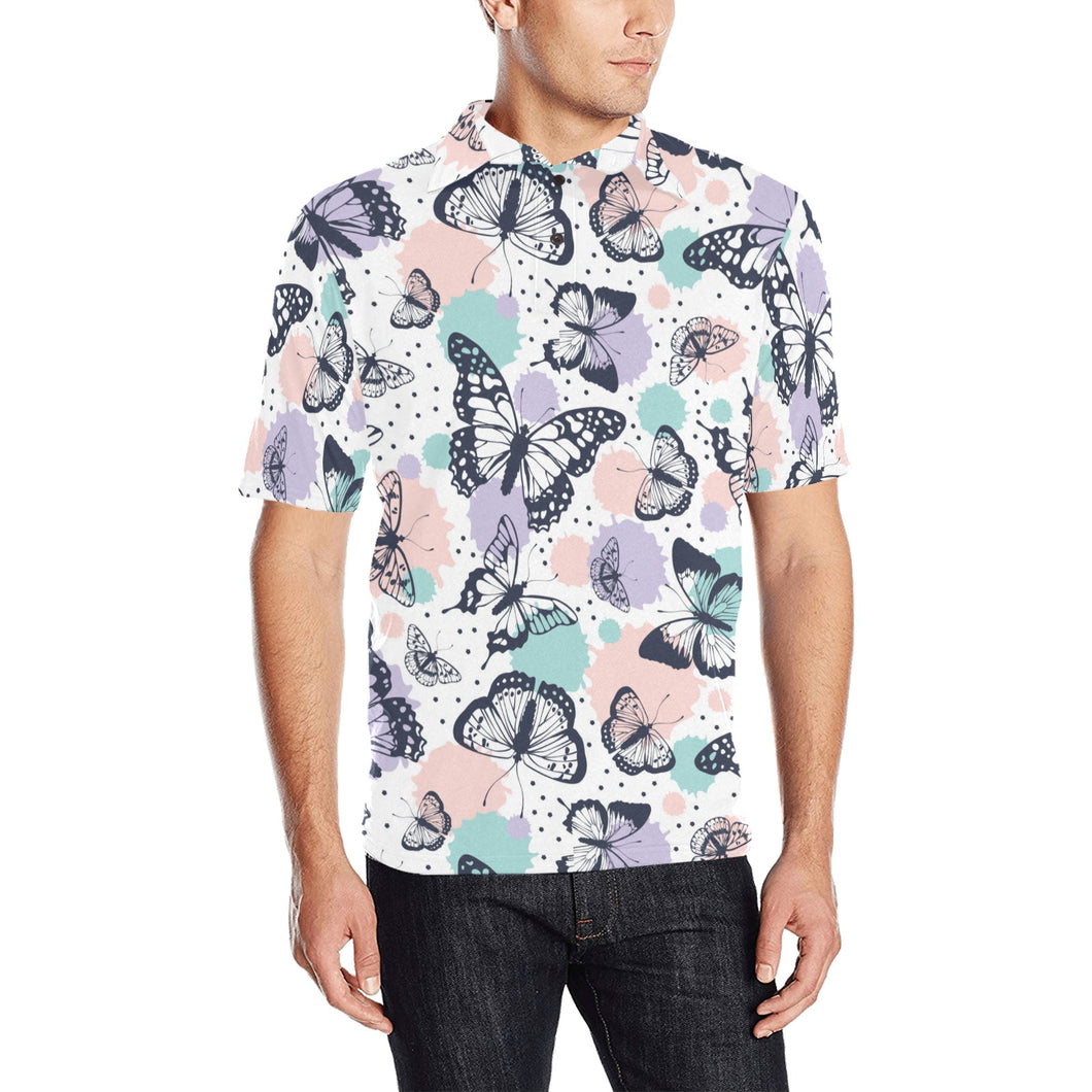 Butterfly pattern Men's All Over Print Polo Shirt