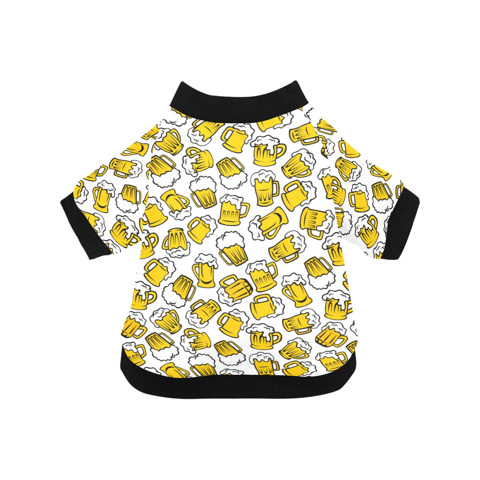 Beer design pattern All Over Print Pet Dog Round Neck Fuzzy Shirt