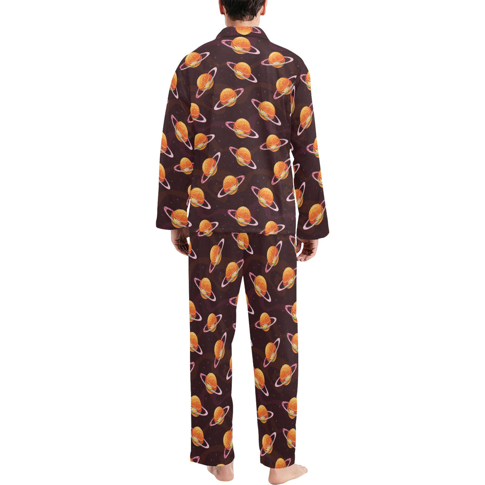 Hamburger Pattern Print Design 05 Men's Long Pajama Set