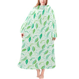 Green Peas Pattern Print Design 01 Blanket Robe with Sleeves