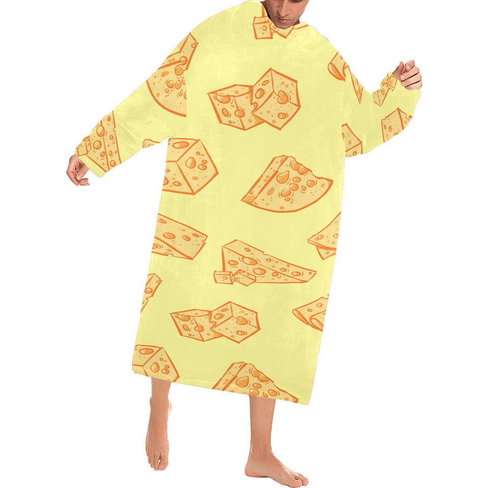 Cheese design pattern Blanket Robe with Sleeves