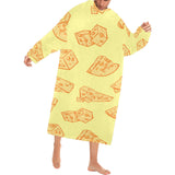 Cheese design pattern Blanket Robe with Sleeves