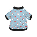 Cute penguin christmas snow pattern All Over Print Pet Dog Round Neck Fuzzy Shirt
