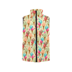 Colorful ice cream pattern Men's Padded Vest