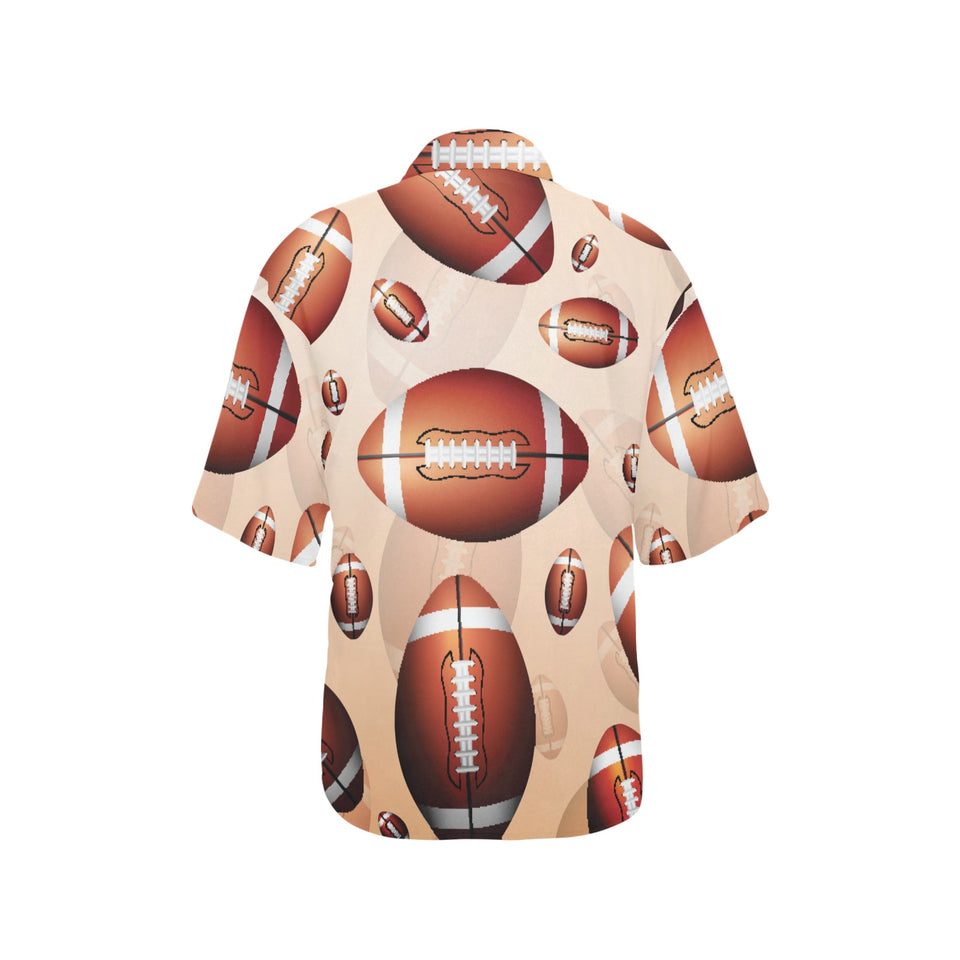 American football ball design pattern Women's All Over Print Hawaiian Shirt