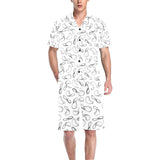 Potato Chips Pattern Print Design 04 Men's V-Neck Short Pajama Set
