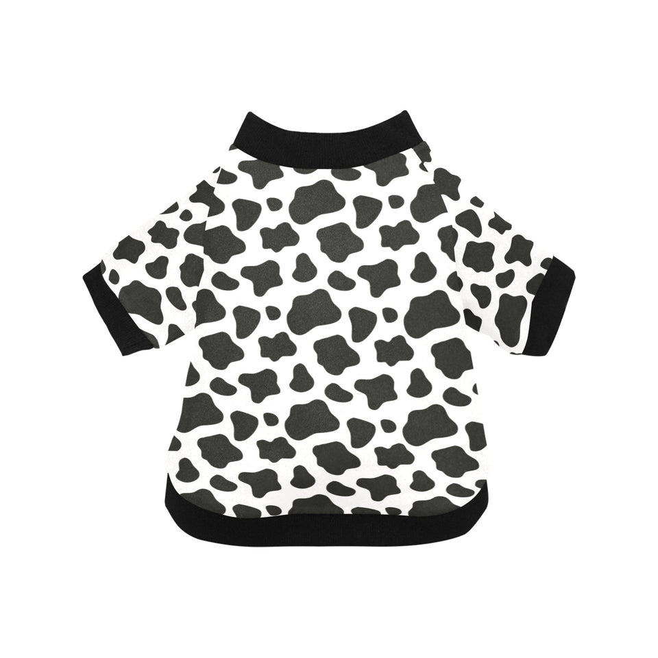 Cow skin pattern All Over Print Pet Dog Round Neck Fuzzy Shirt