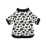Cow skin pattern All Over Print Pet Dog Round Neck Fuzzy Shirt