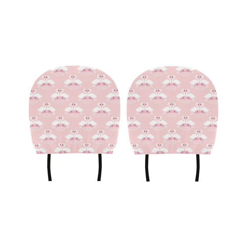 White swan and flower love pattern Car Headrest Cover