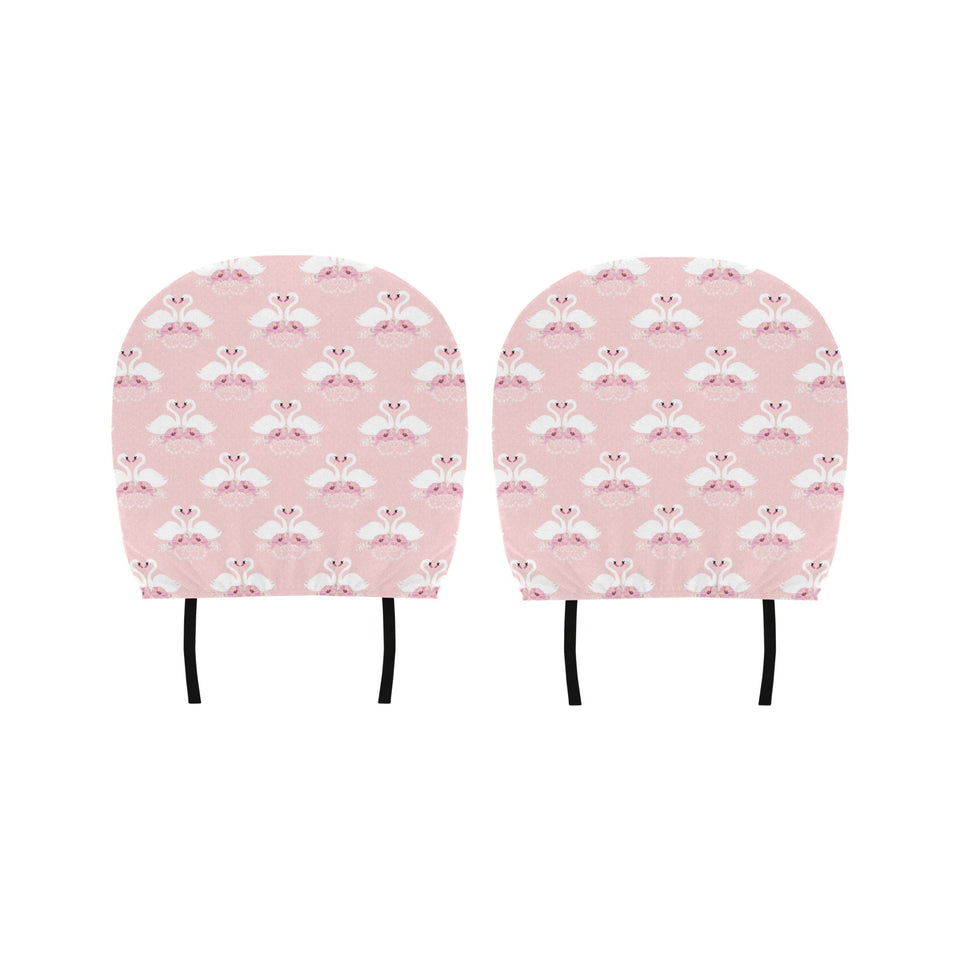 White swan and flower love pattern Car Headrest Cover