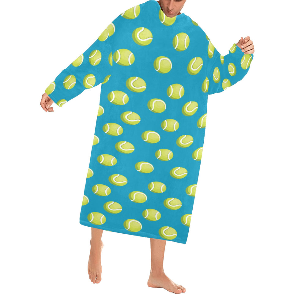 Tennis Pattern Print Design 05 Blanket Robe with Sleeves