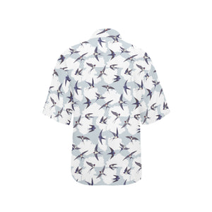 Swallow Pattern Print Design 05 Women's All Over Print Hawaiian Shirt