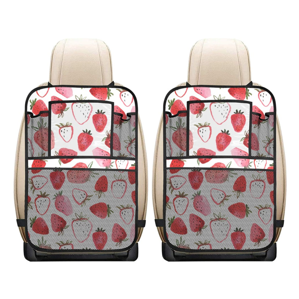 watercolor hand drawn beautiful strawberry pattern Car Seat Back Organizer