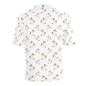 Jack Russel Pattern Print Design 05 Men's All Over Print Polo Shirt