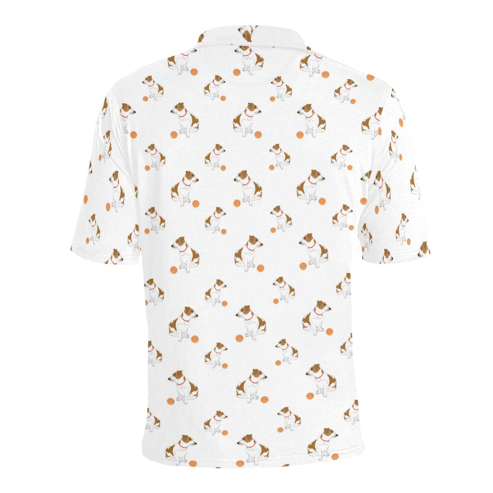 Jack Russel Pattern Print Design 05 Men's All Over Print Polo Shirt