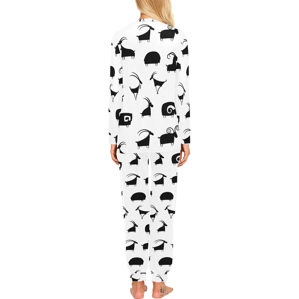 Goat ram pattern Women's All Over Print Pajama Set