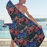 Octopus sea wave tropical fishe pattern Beach Towel