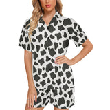 Cow skin pattern Women's V-Neck Short Pajama Set