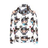 Cute ninja design pattern Men's Padded Hooded Jacket