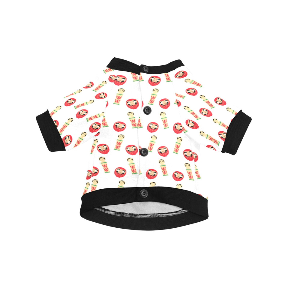 Daruma japanese wooden doll All Over Print Pet Dog Round Neck Fuzzy Shirt