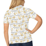 Golden Retriever Pattern Print Design 04 Women's All Over Print Polo Shirt