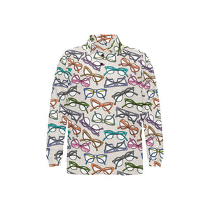 Sun Glasses Pattern Print Design 01 Men's Long Sleeve Polo Shirt