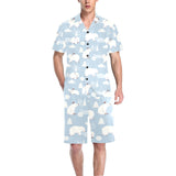 Cute polar bears Christmas decoration pattern Men's V-Neck Short Pajama Set