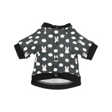 Cute white rabbit polka dots black background All Over Print Pet Dog Round Neck Fuzzy Shirt