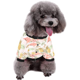 Pink flamingo birds pineapples hibiscus flower pat All Over Print Pet Dog Round Neck Fuzzy Shirt