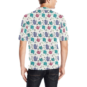 Tea pots Pattern Print Design 05 Men's All Over Print Polo Shirt
