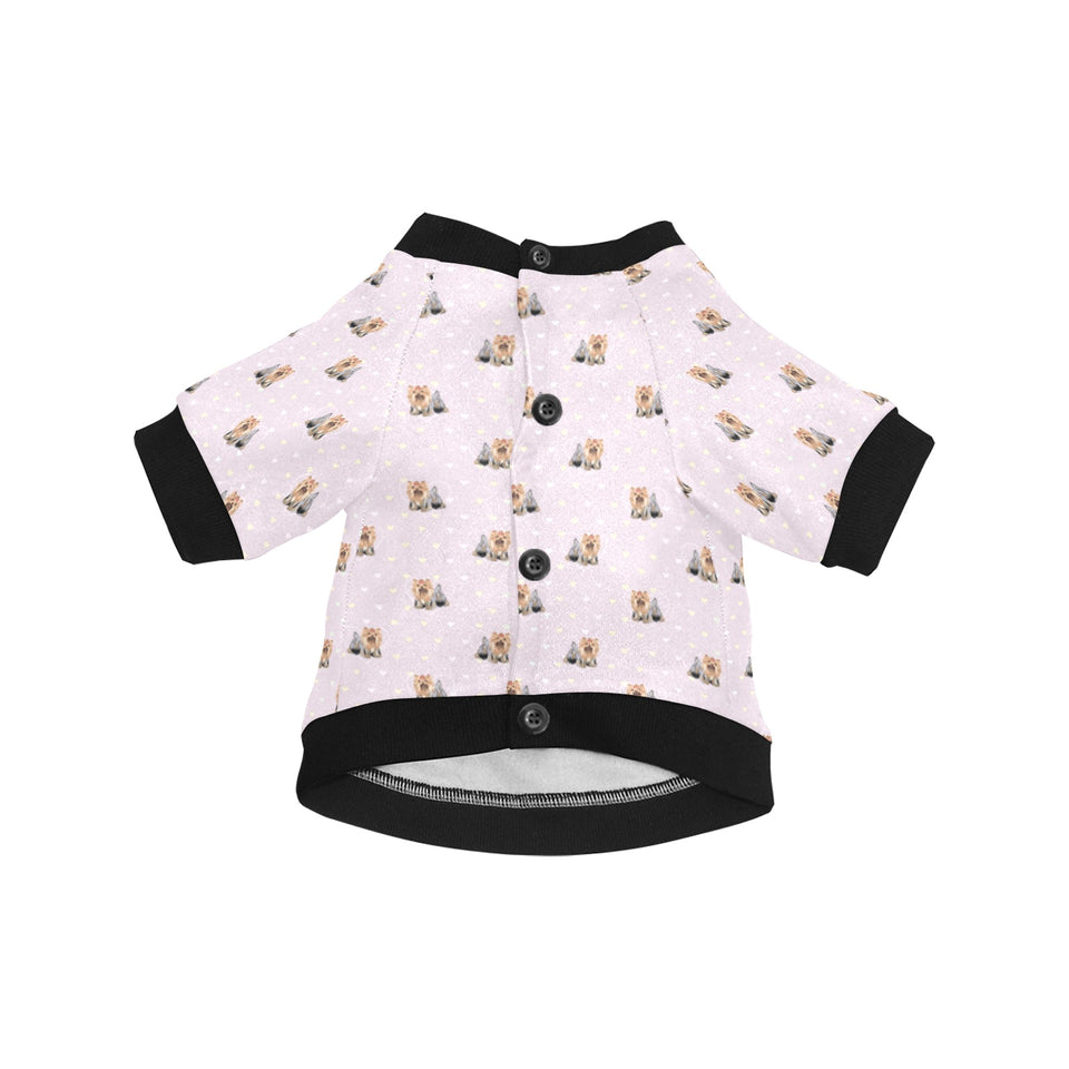 Yorkshire Terrier Pattern Print Design 02 All Over Print Pet Dog Round Neck Fuzzy Shirt