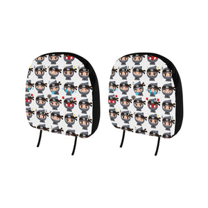 Cute ninja design pattern Car Headrest Cover