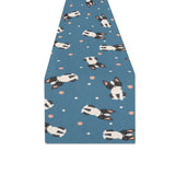 Cute boston terrier dog spattern Table Runner