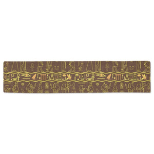 Egypt Hieroglyphics Pattern Print Design 03 Table Runner