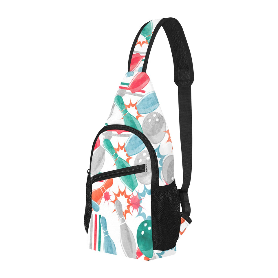 Watercolor bowling pattern All Over Print Chest Bag