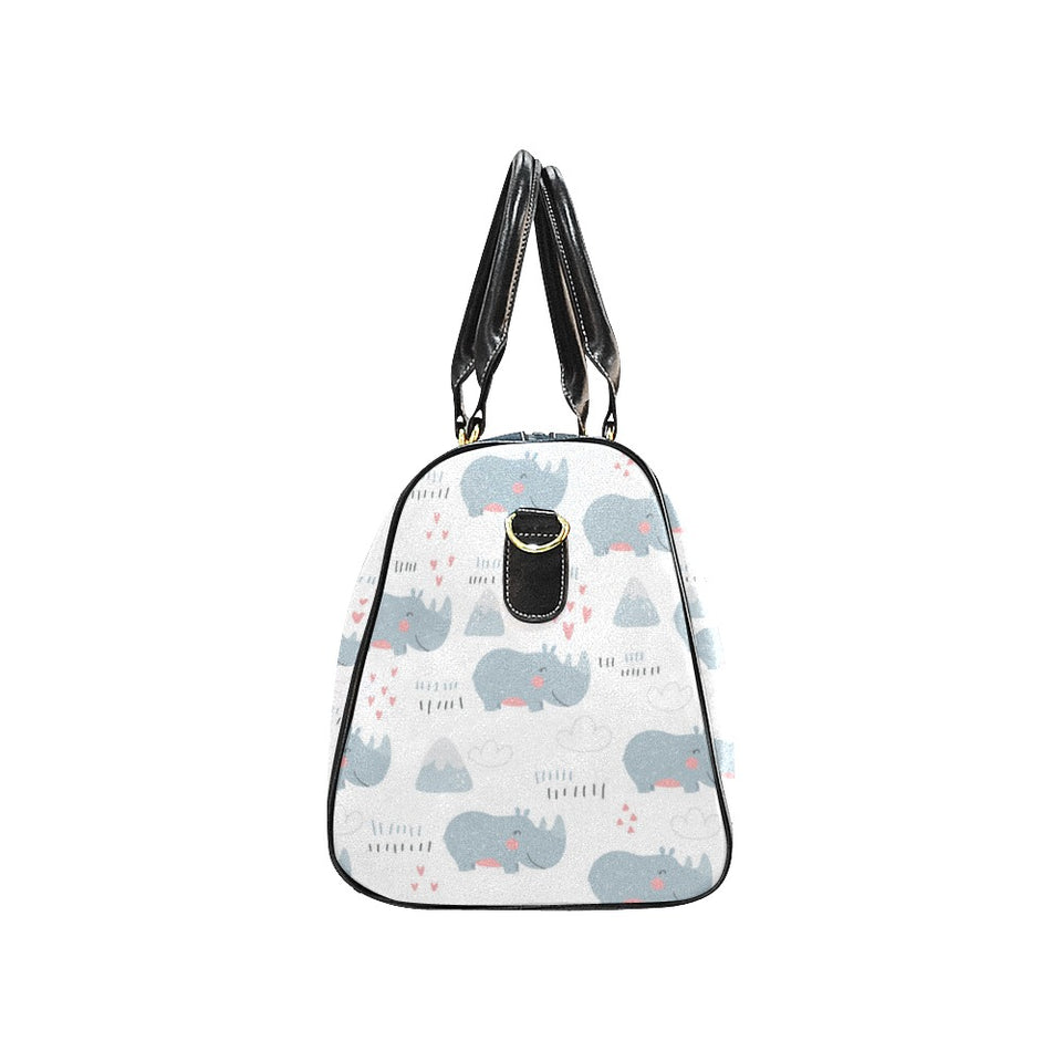 cute rhino heart pattern Travel Bag