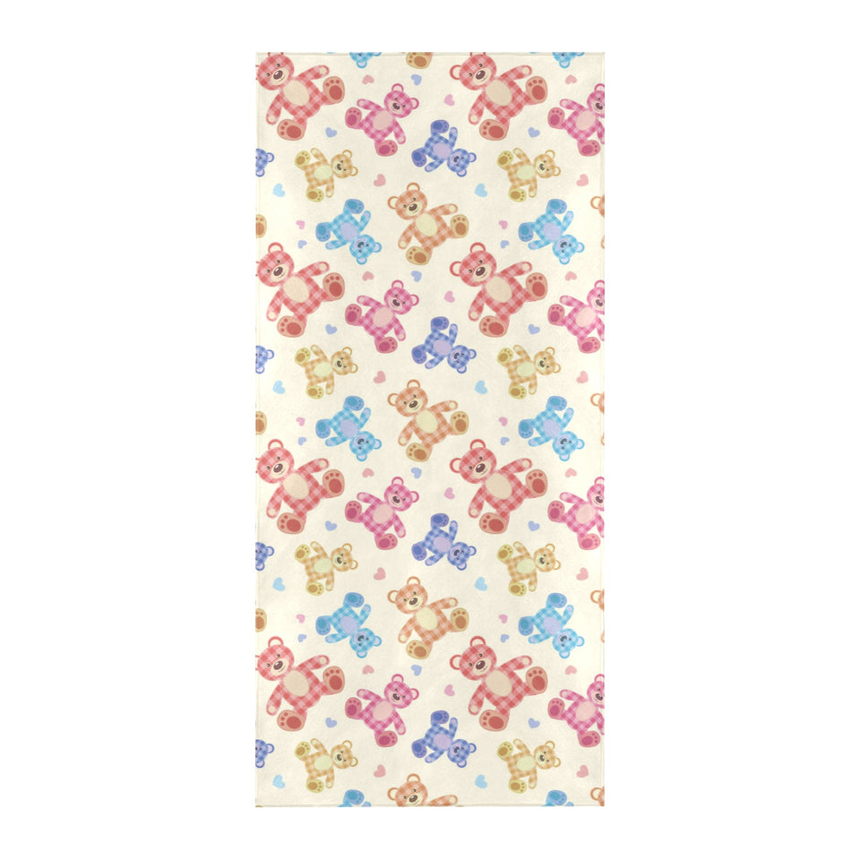 Teddy Bear Pattern Print Design 05 Beach Towel